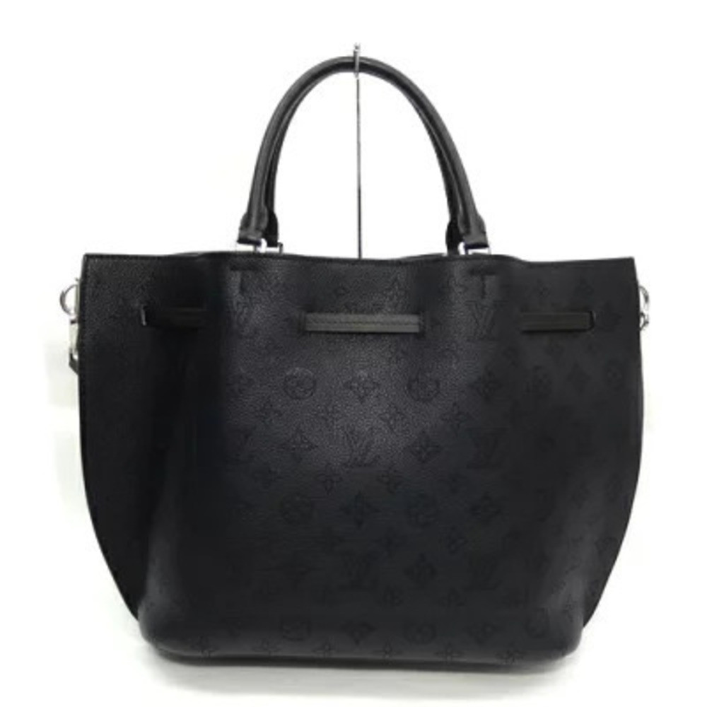 Louis Vuitton Girolata Tote Bag Mahina Leather Shoulder Noir Black Blanc White